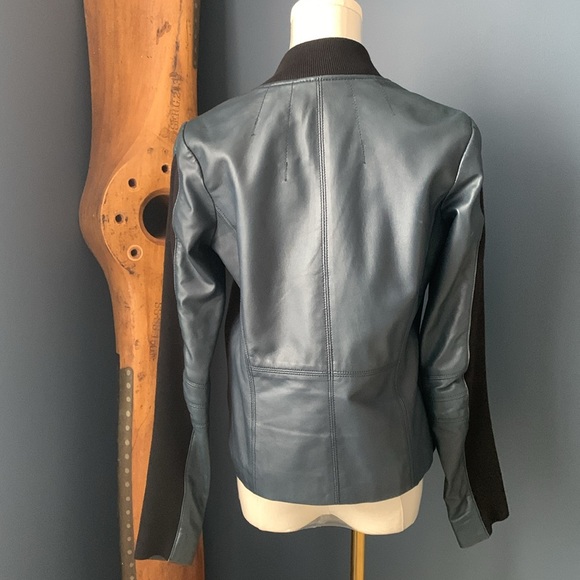 Cut25 blue leather jacket. Size 4 - Picture 3 of 11